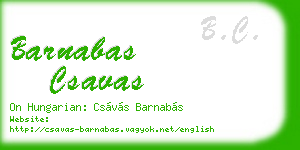 barnabas csavas business card